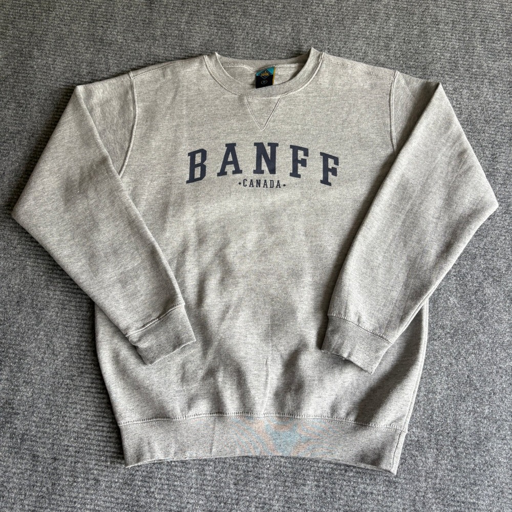 Coastal Culture Banff Canada Graphic Sweatshirt Heather Gray Mens M Pullover